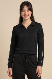 Zivame Knit Poly Athleisure Sweatshirt - Tap Shoe — thumbnail 2
